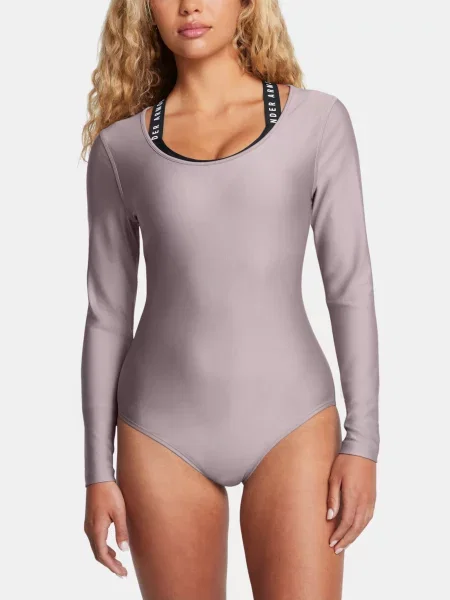 Dámske body Under Armour Vanish Leotard Tetra Gray/White fialová