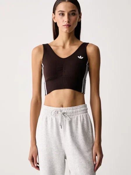 Adidas Originals спортен сутиен Essentials Seamless кафяво