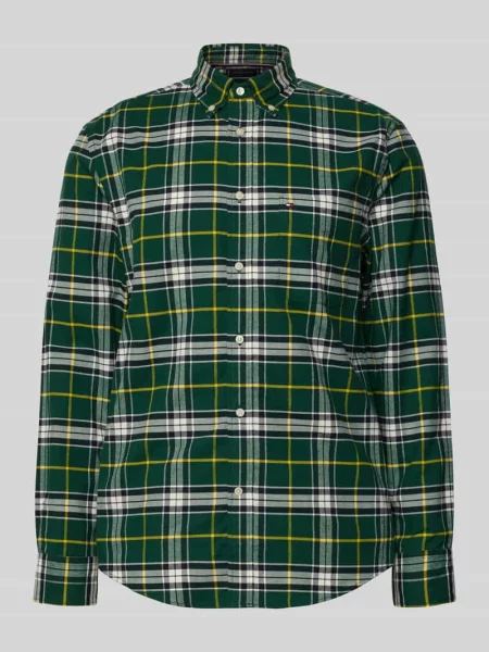 Koszula casualowa o kroju regular fit z czystej bawełny Tommy Hilfiger zielona