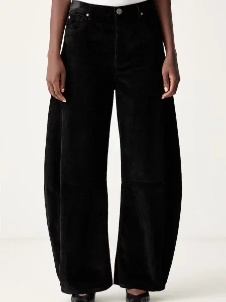 Pinko pantaloni pentru femei din catifea reiată negru