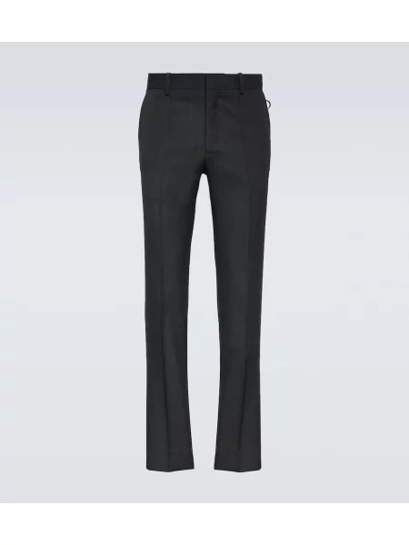 Pantaloni Undercover cu talie joasă de lână gri