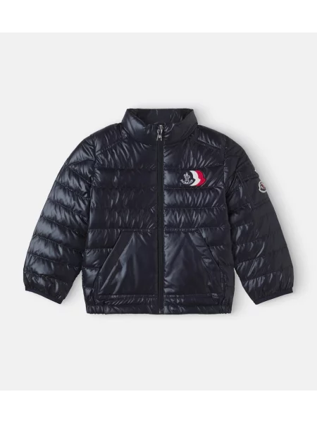 Pūkinė striukė Moncler Enfant mėlyna