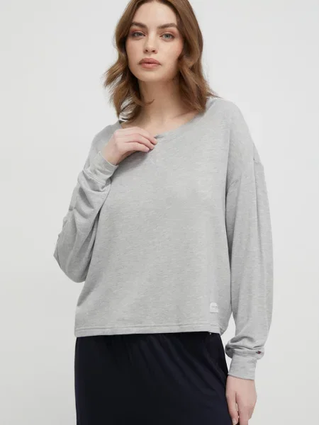 Домашна блуза с дълги ръкави Tommy Hilfiger сиво