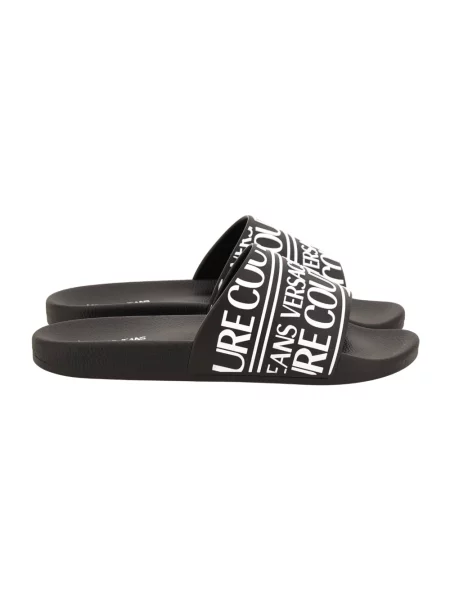 Klapki Versace Jeans Couture z autografem czarne