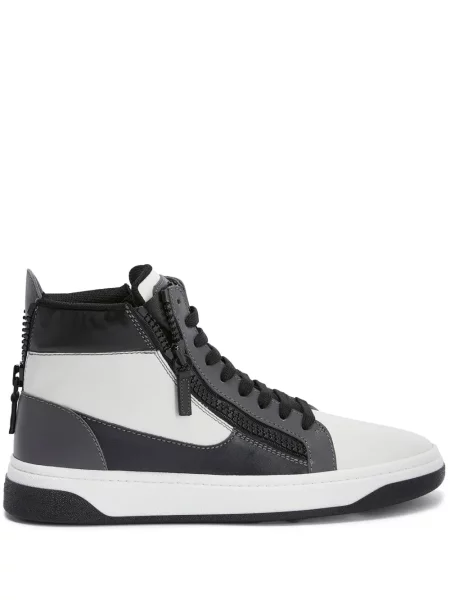 Sneakerși Giuseppe Zanotti cu șireturi din dantelă negru