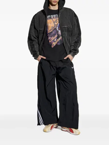 Szerokie jeansy Adidas czarne