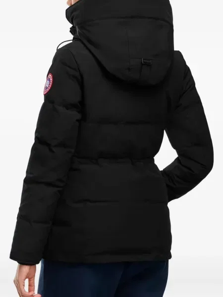 Gulerat geacă cu puf Canada Goose cu glugă negru