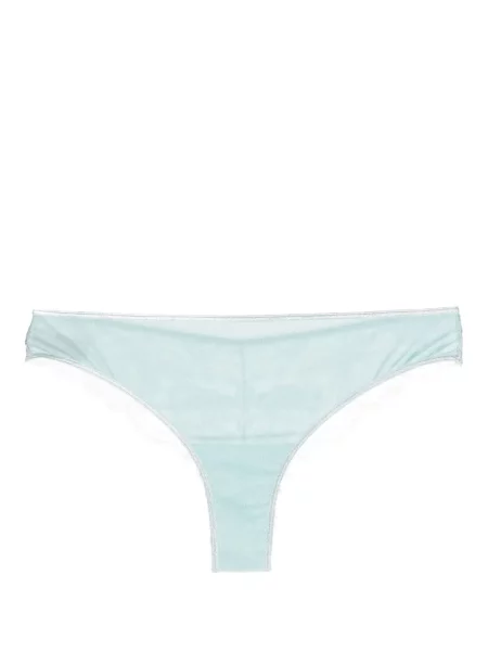 Chiloți tanga Marlies Dekkers cu model floral din dantelă albastru