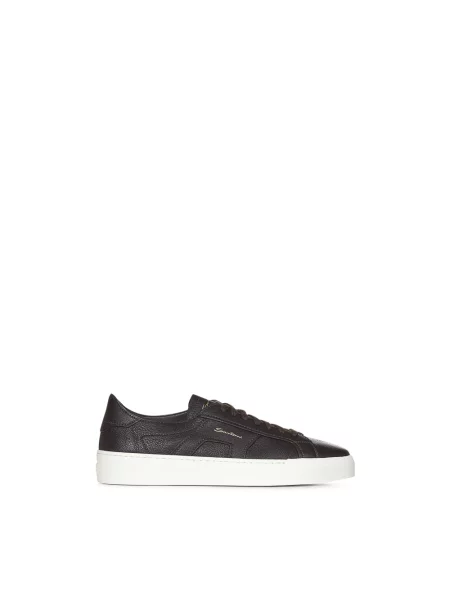 Sneakersy Santoni skórzane brązowe