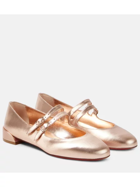 Pantofi cu toc Christian Louboutin din piele bej