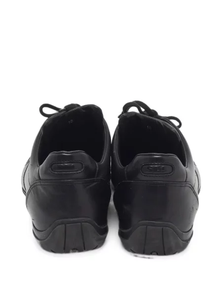 Sneakerși Santoni cu șireturi din piele negru