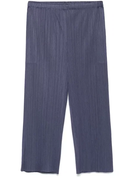 Pantaloni Pleats Please Issey Miyake plisate albastru