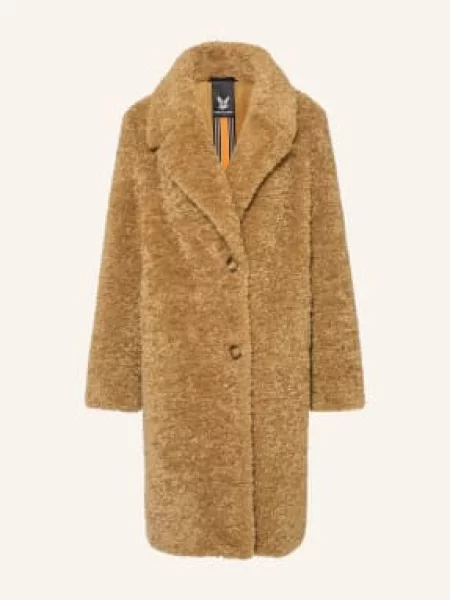 Fuchs Schmitt Kabát Z Medvídkové Kožešiny Wiesbaden velbloudí