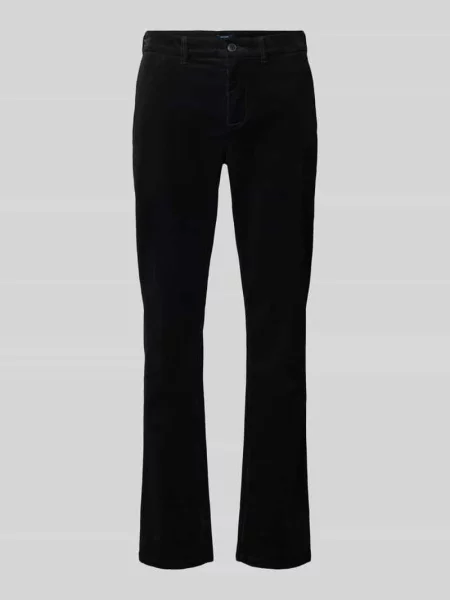 Spodnie sztruksowe o kroju slim fit z kieszenią z tyłu Mcneal czarne