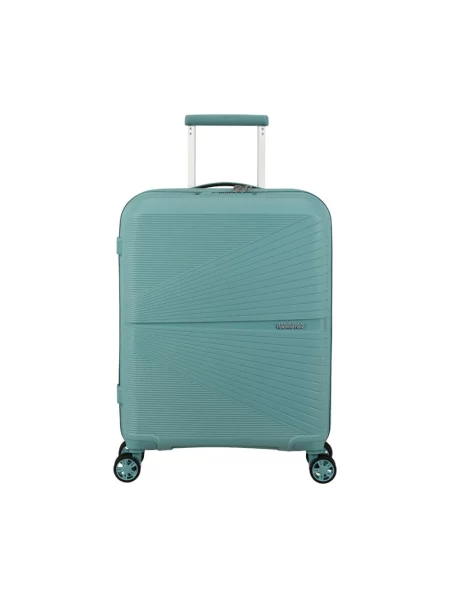 Lniana walizka American Tourister zielona