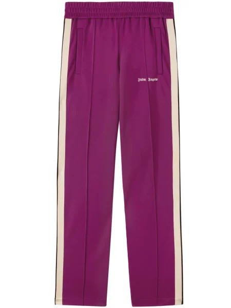 Pantaloni Palm Angels cu broderie violet
