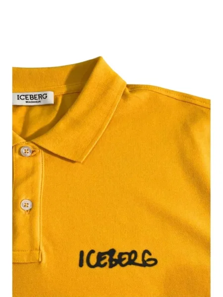 Haftowana koszulka polo Iceberg żółta