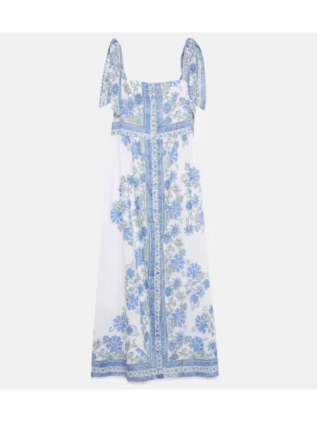 Sukienka midi Juliet Dunn w kwiatki do kolan garniturowa biała