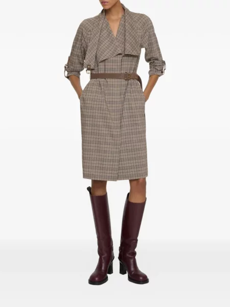 Rochie mini Burberry în carouri de costum gri