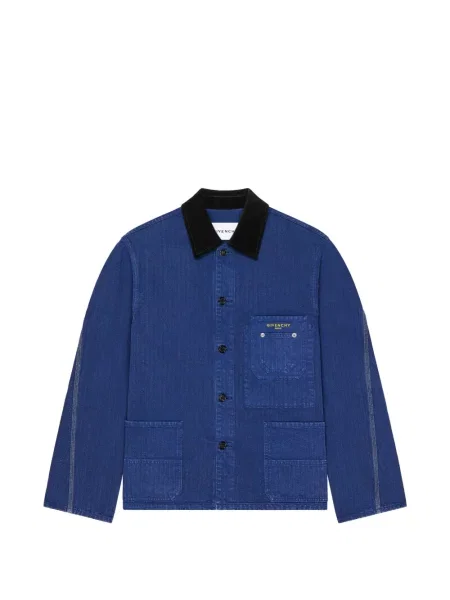 Geacă de blugi Givenchy cu model herringbone albastru