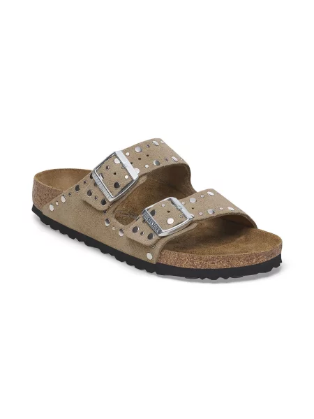 Birkenstock Arizona Rivet Suede Leather Regular Fit Kobiety Sandały Birkenstock Size: brązowy