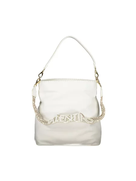 Lniana torebka Valentino Bags biała