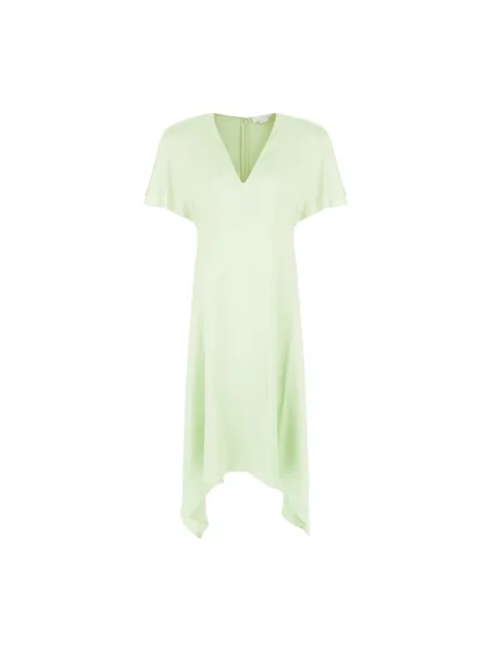 Lniana sukienka midi Stella Mccartney zielona