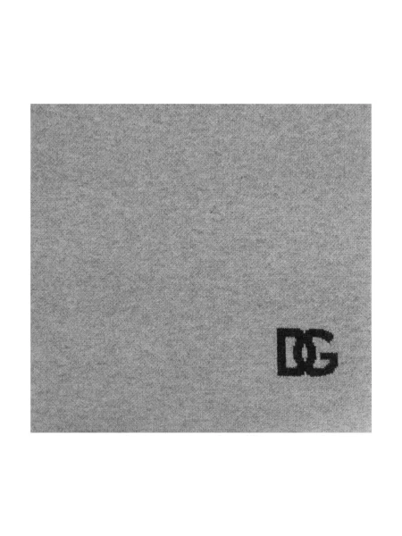 Szal Dolce And Gabbana z kaszmiru z logo szara