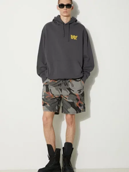 Μπλούζα Wood Wood Sweatshirt GOTS με κουκούλα γκρι