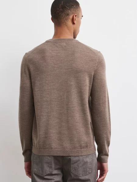Medicine sweter z wełny merino brązowy