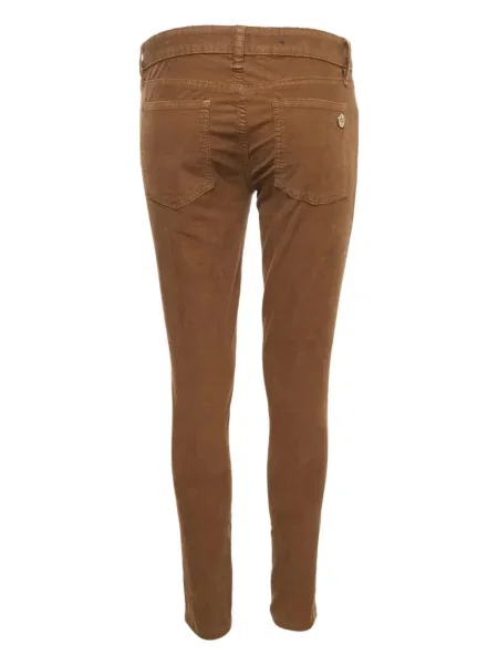 Pantaloni Tory Burch de catifea cord maro