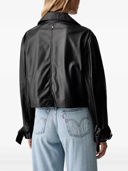 Dvouřadá kožená bunda Armani Exchange černá
