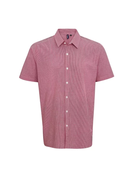 Koszula Z Krótkim Rękawem W Kratkę Micro Gingham biała