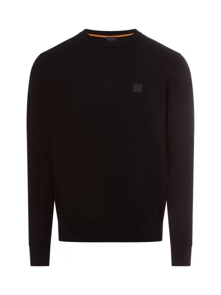 BOSS Orange sweter z dzianiny z zawartością kaszmiru Kanovano Mężczyźni jednolity S czarny