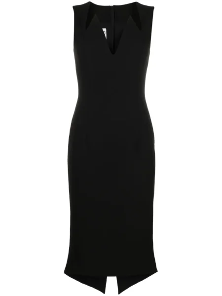 Rochie midi Moschino cu decolteu în V negru
