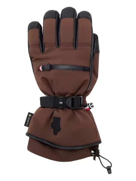 Mănuși Moncler Grenoble din piele maro