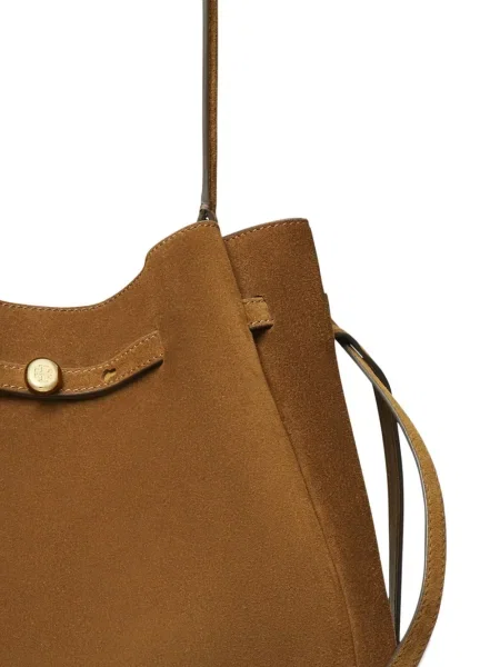 Geantă Tory Burch din piele de căprioară maro