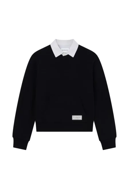 Tricou polo Givenchy din fleece negru