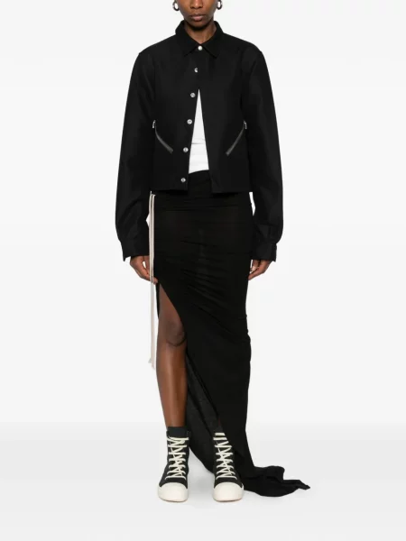 Fustă Rick Owens Drkshdw cu crăpătură negru