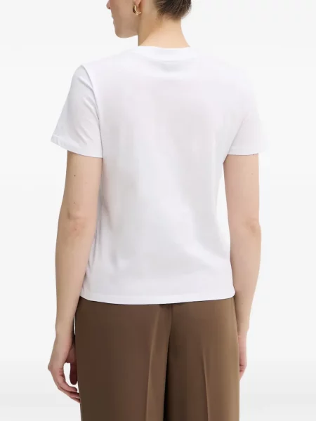 Scurt tricou Armani Exchange cu autograf alb