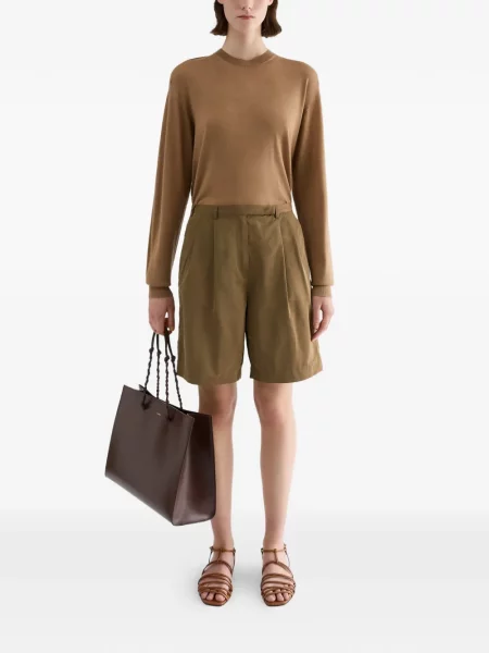 Pulover Jil Sander cu decolteu rotund maro