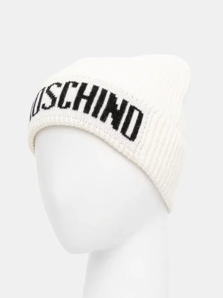 Шерстяная шапка Moschino бежевая