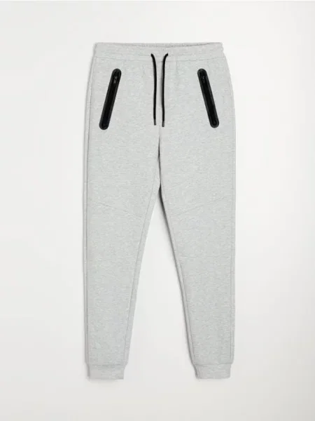 Sinsay Teplákové kalhoty slim fit šedá
