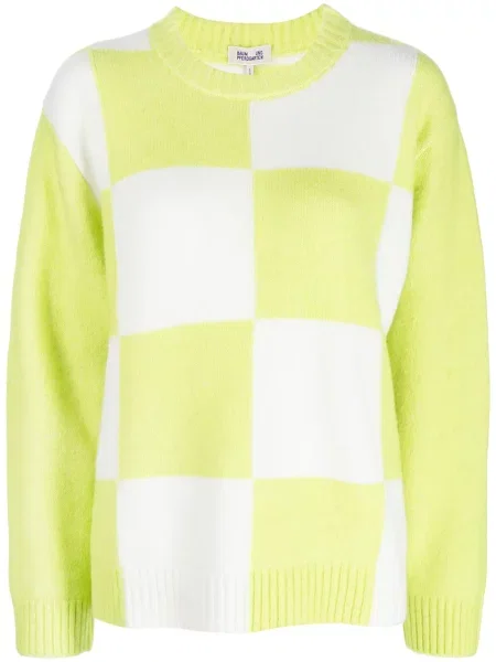 Sweter Baum Und Pferdgarten w kratkę biały