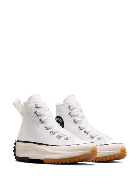 Кожени бягане маратонки Converse Chuck Taylor All Star на платформе бяло