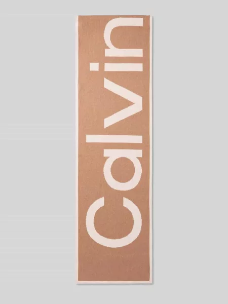 Calvin Klein szalik z bawełną brązowa