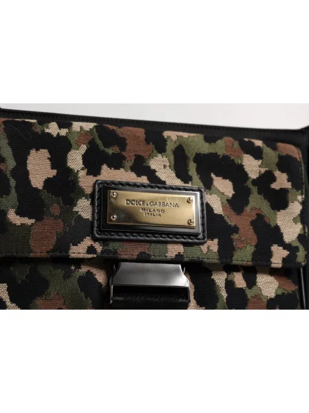 Pasek Dolce And Gabbana w panterkę z logo czarny