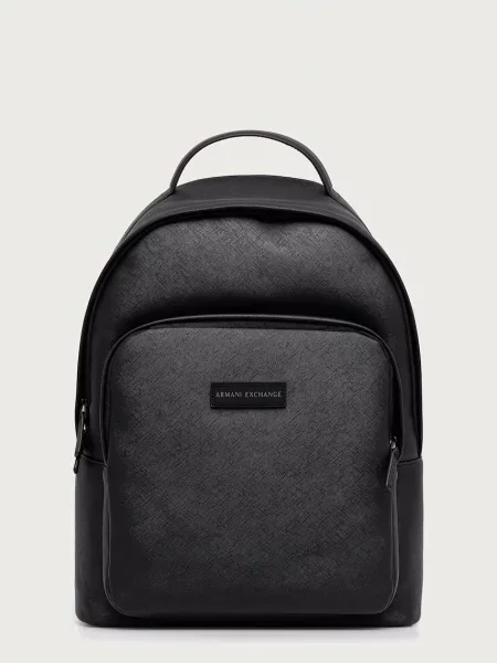Armani Exchange rucsac pentru bărbați cu imitație de piele negru