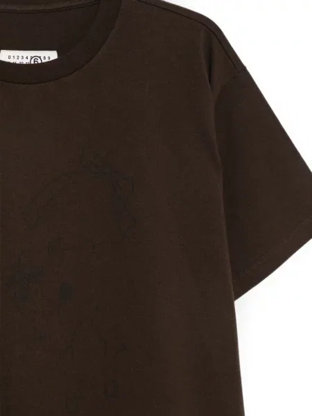 Μπλούζα Mm6 Maison Margiela με σχέδιο καφέ