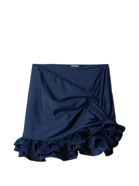 Fusta mini Jacquemus cu volane albastru